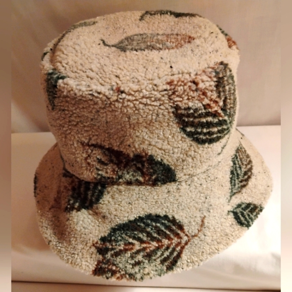 REVERSIBLE POLAR FLEECE BUCKET HAT BROWN/GREEN/MULTI ONE SIZE USA